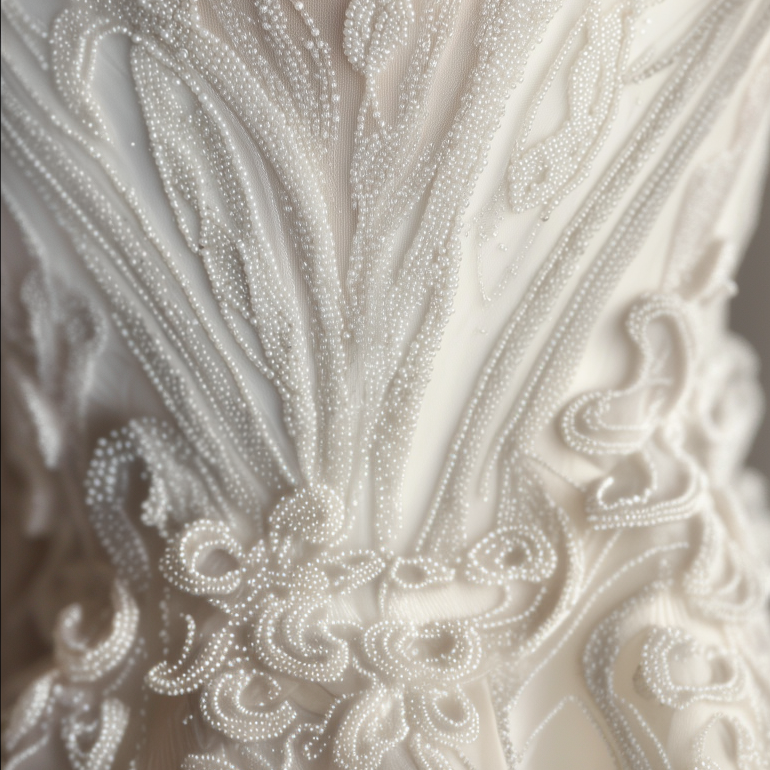 스와로브스키 핸드 비딩 디테일